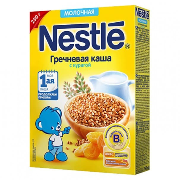 Каша Nestle молочная гречка курага с 6 мес
