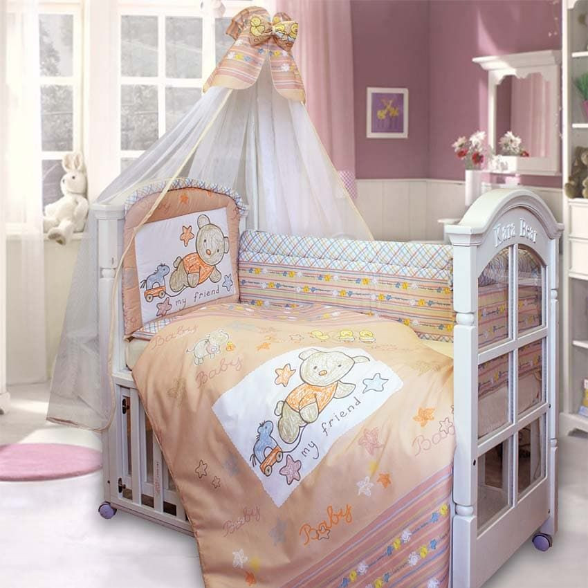 Комплект для детской кроватки Zoo Bear Золотой гусь 7 предметов бежевый 