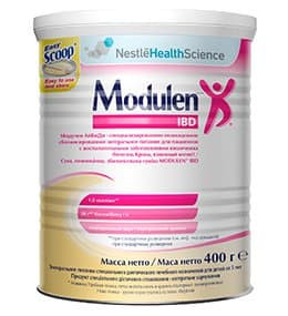 Смесь Nestle Modulen для энтерального питания детей старше пяти лет и взрослых с воспалительными заболеваниями кишечника 400 г