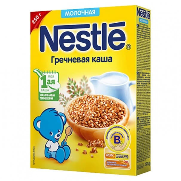 Каша Nestle молочная гречка с 4 мес