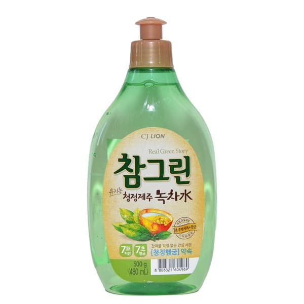 Средство CJ Lion для мытья посуды, овощей и фруктов Chamgreen Зеленый чай 485 мл