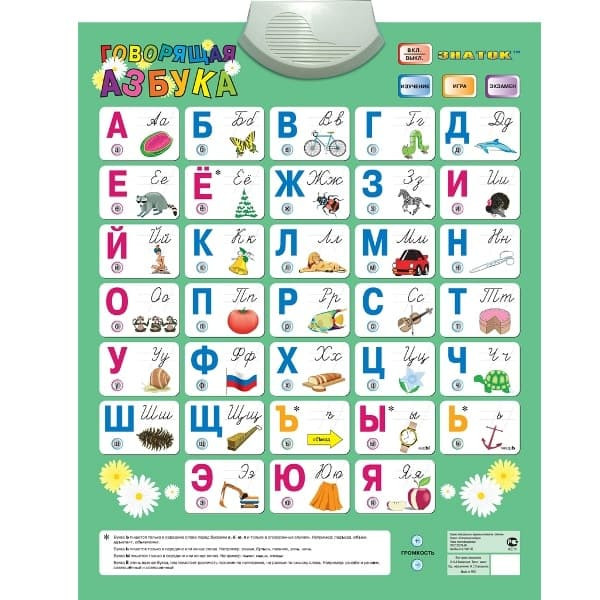Электронный звуковой плакат ЗНАТОК Говорящая азбука PL-02-RU