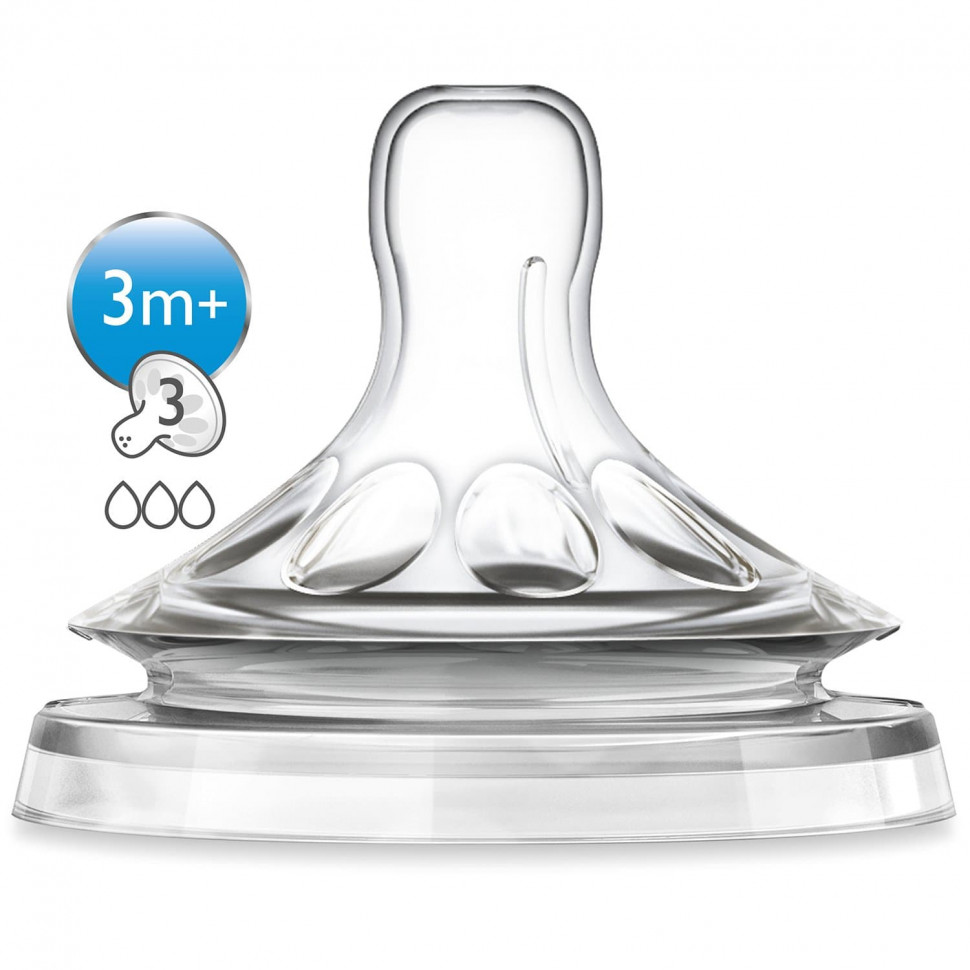 Nipple silicone Series Philips Avent Natural medium flow 2 pieces 3 months