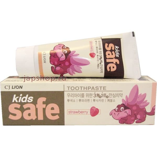 Зубная паста CJ Lion Kids Safe со вкусом клубники 90 гр