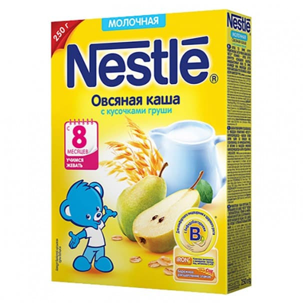 Каша Nestle молочная овсяная с грушей с 8 мес