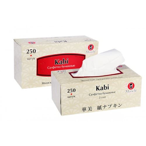 Салфетки бумажные MANEKI Kabi 2 слоя 250 шт