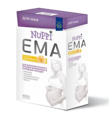 Молочный напиток Nuppi EMA для беременных и кормящих со вкусом банана, 400 г