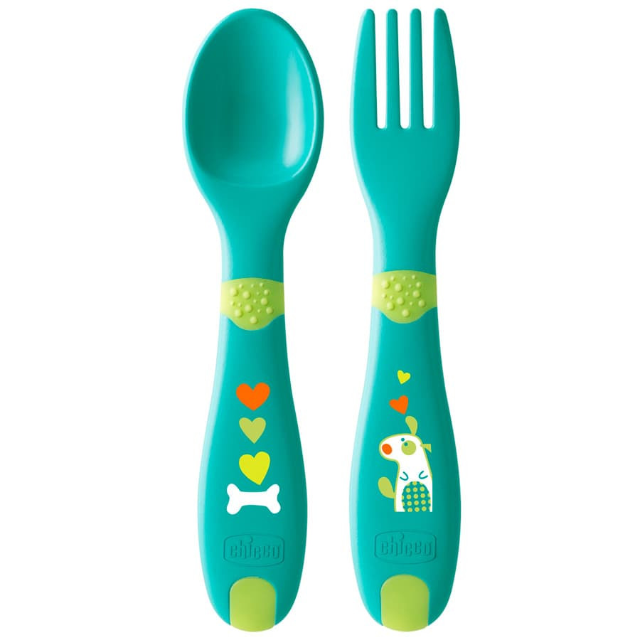 Набор Chicco ложка и вилка First Cutlery пластик 12+ мес 340624051