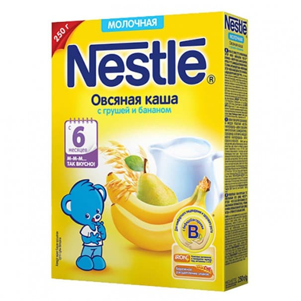 Каша Nestle молочная овсяная груша банан с 6 мес