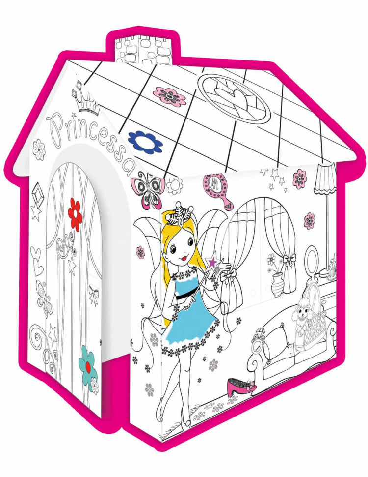 Домик-раскраска Mochtoys картонный Принцесса 11122