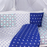 Комплект в кроватку AmaroBaby Бриз 18 предметов синий/белый бязь