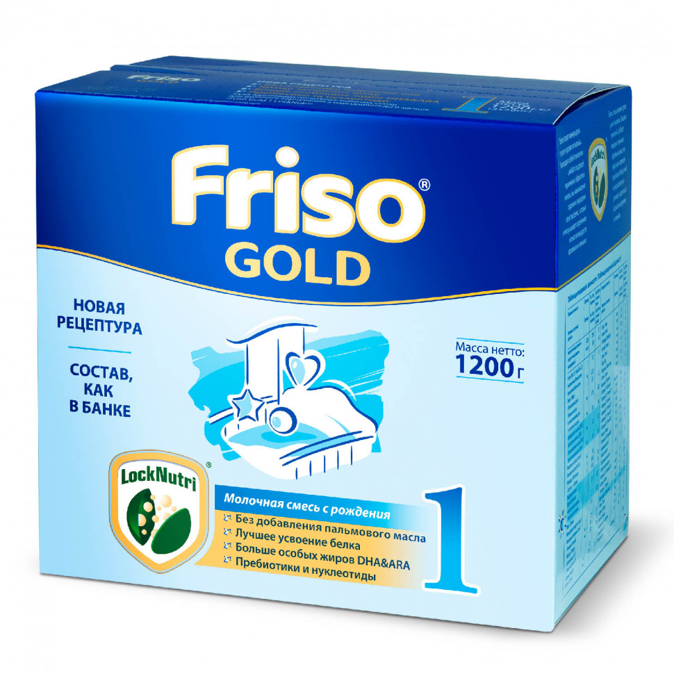 Детская молочная смесь Friso Фрисолак 1 Gold 1200 г с 0-6 мес