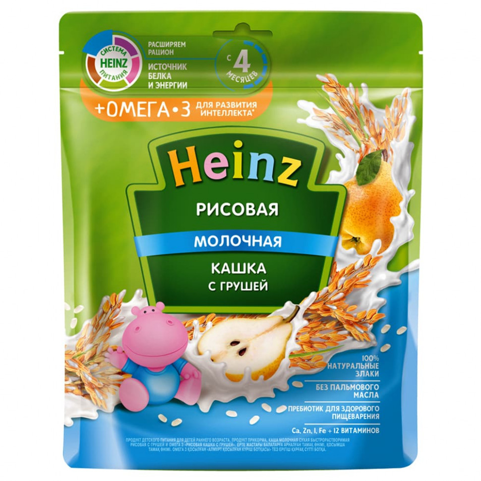 Каша Хайнц NEW рисовая Омега-3 молочная с 4 мес 200гр