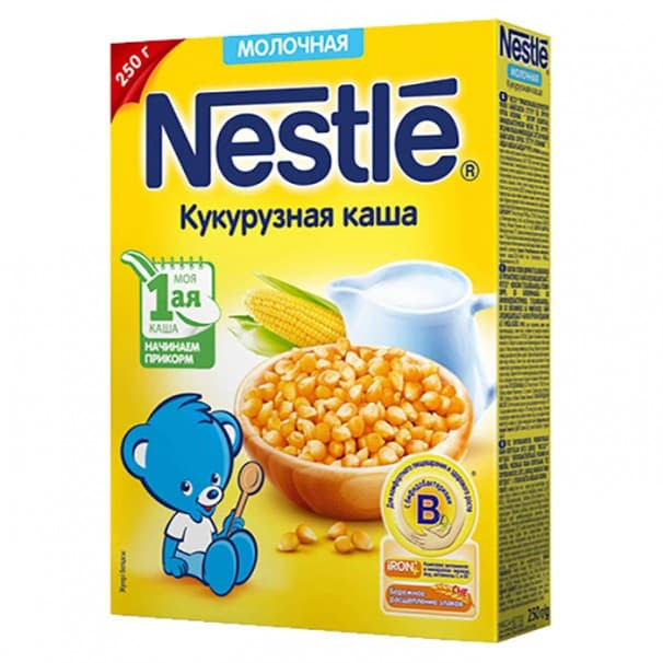 Каша Nestle молочная кукуруза с 4 мес