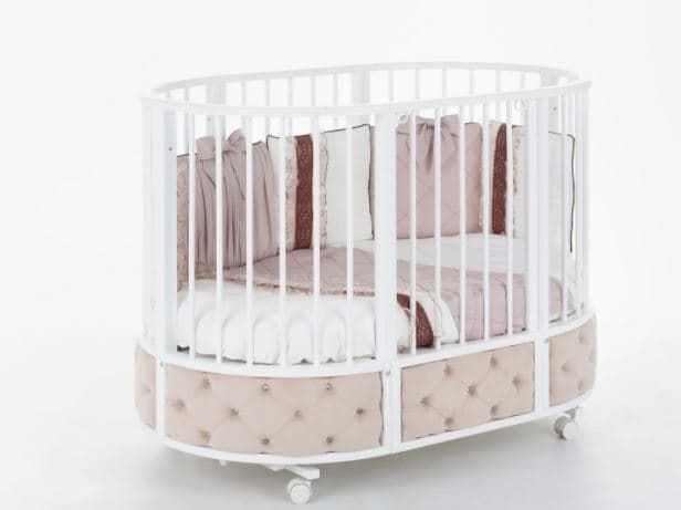 Incanto oval children's bed with pendulum EVA decor VIP cappuccino/white