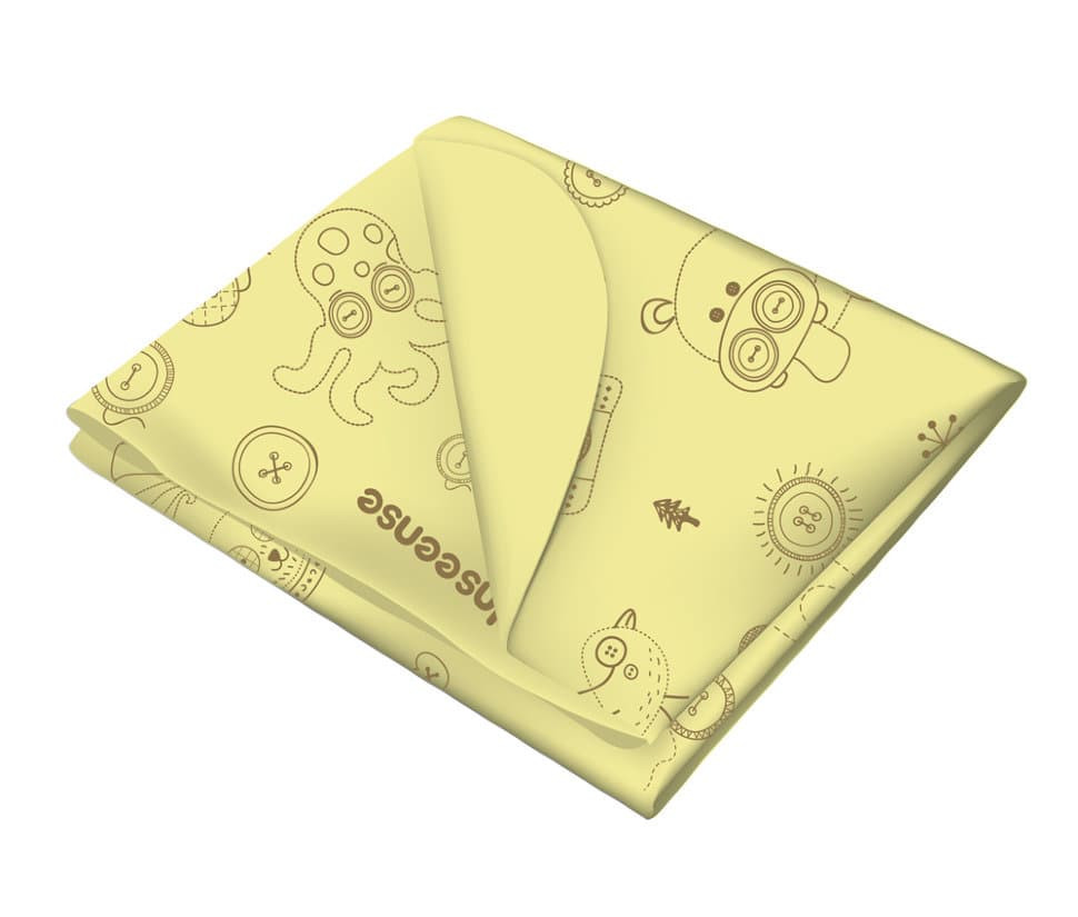 Клеенка подкладная Inseense с ПВХ-покрытием 70х100 см желтая с рисунком