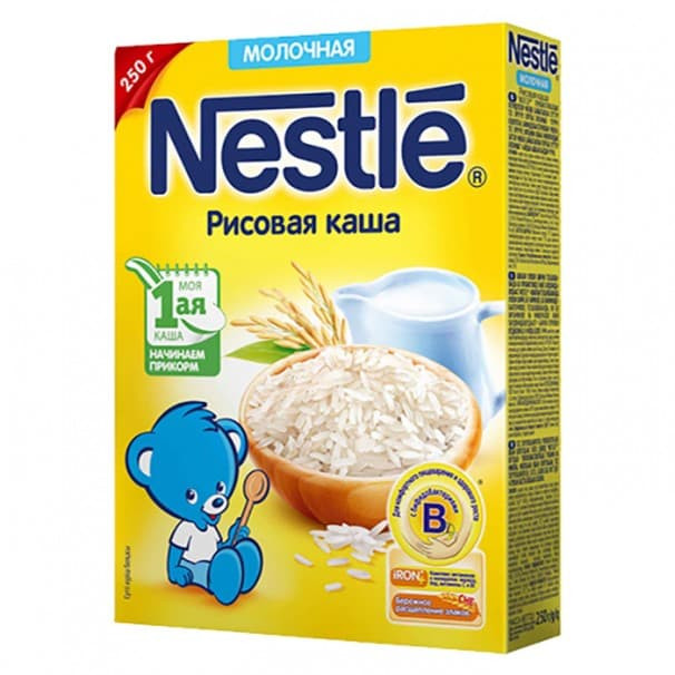 Каша Nestle молочная рисовая с 6 мес
