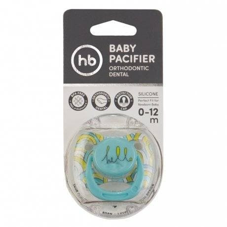 Соска-пустышка Happy Baby силикон ортодонтич с колпачком BABY PACIFIER 0-12 мес 13011 Blue