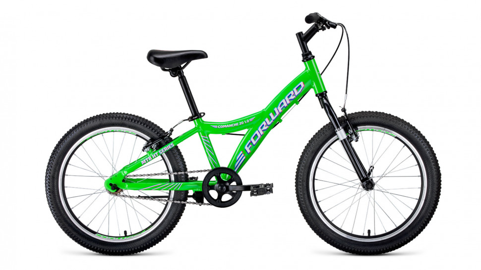 Велосипед Forward Comanche 20 1.0 AL 20-21 г 20" рама 10,5" Ярко-зеленый/Белый/RBKW11601003