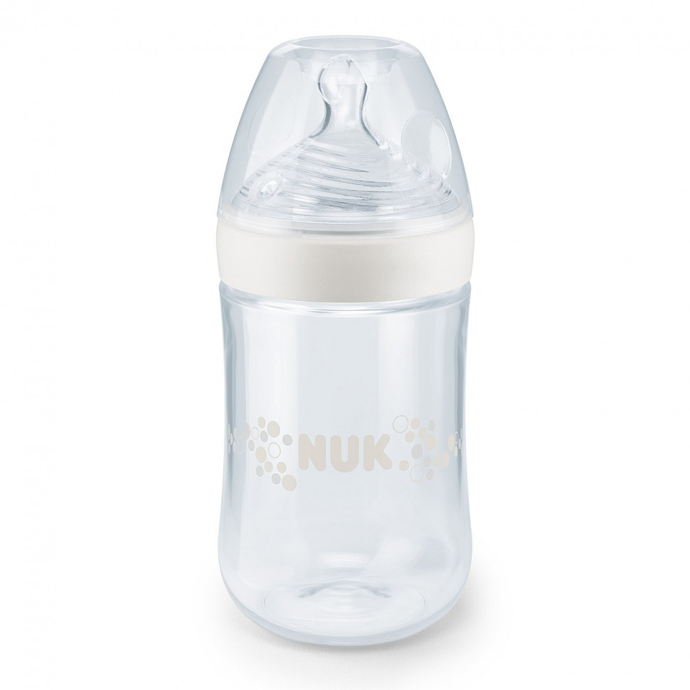 Бутылочка NUK NATURE SENSE 260 мл с индикатором температуры с соской из силикона с отверстием М размер 2 белая