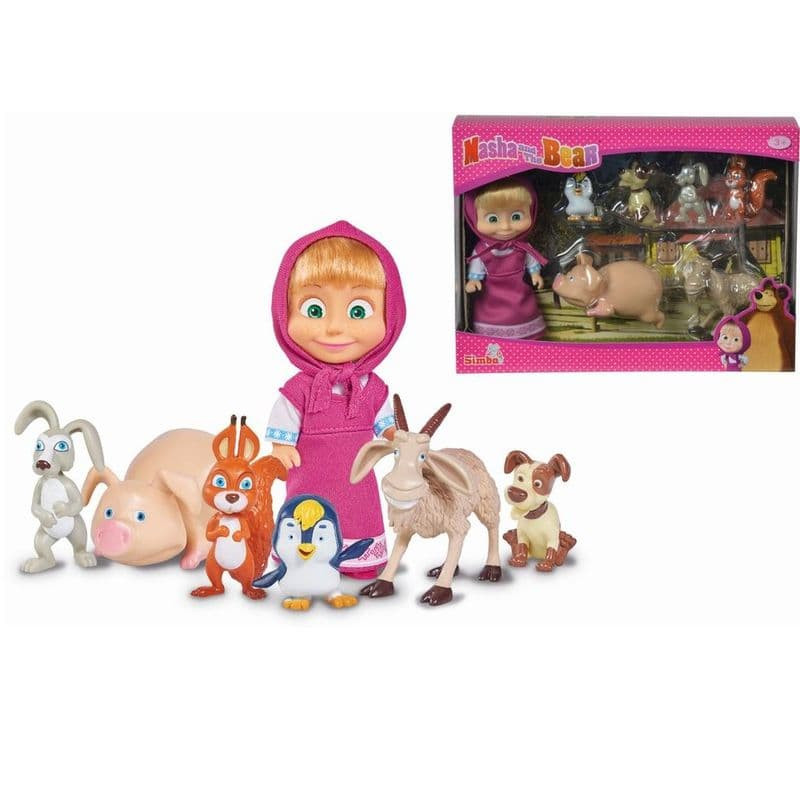Кукла Simba Маша с друзьями животными 9301020