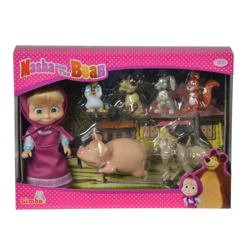 Кукла Simba Маша с друзьями животными 9301020