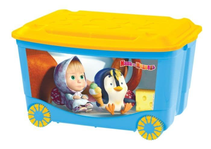 Ящик для игрушек Маша и Медведь на колёсах  580*390*335
