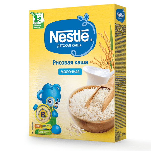 Каша Nestle молочная рисовая с 6 мес 220 гр