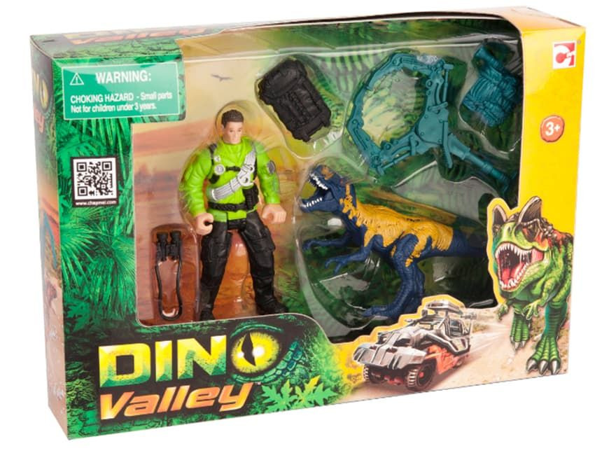 Игровой набор Chap Mei Динозавр Мегалозавр и ловец динозавров