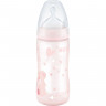 Бутылочка NUK FС+ Baby Rose Зайчик 300 мл с индикатором температуры с соской из силикона с отверстием М размер 1