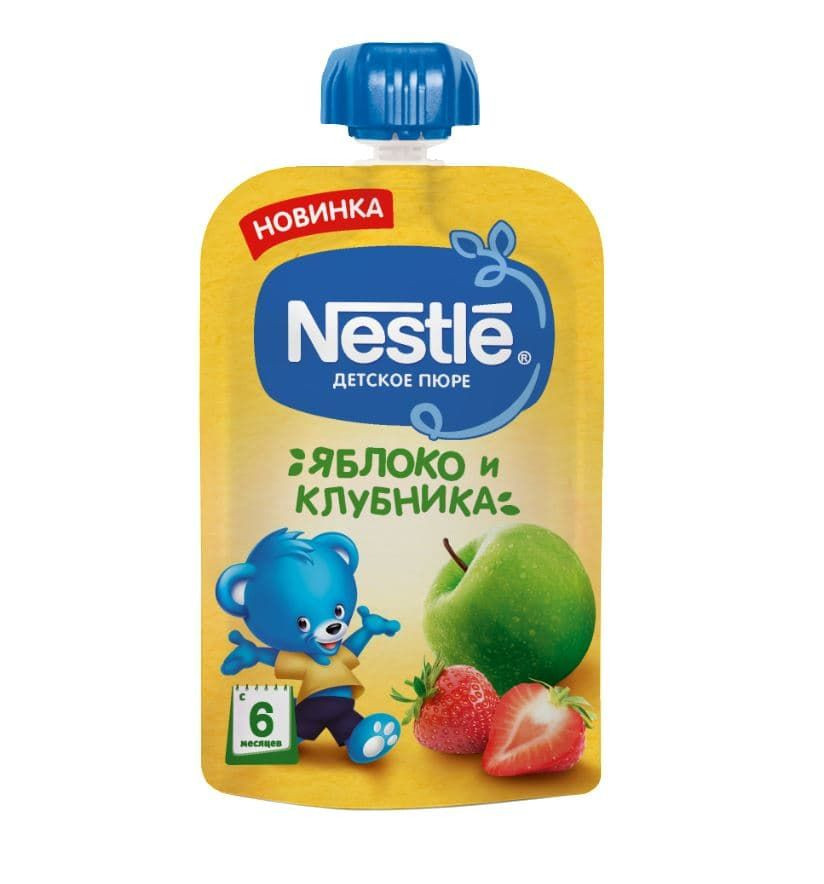 Пюре Nestle яблоко клубника 90гр