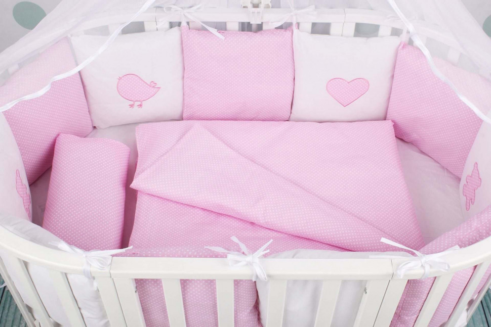Комплект в кроватку AmaroBaby Premium Кроха 18 предметов розовый