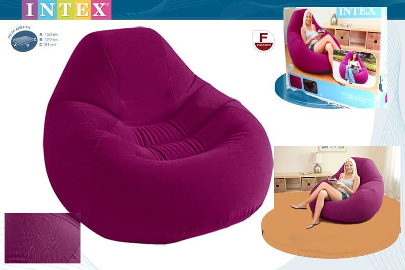 Кресло-мешок надувное Intex Deluxe Beanless Bag Chair 68584 бордовое