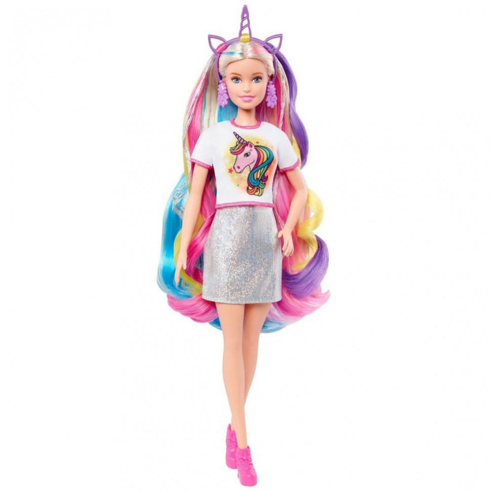 Кукла Mattel Barbie Радужные волосы GHN04