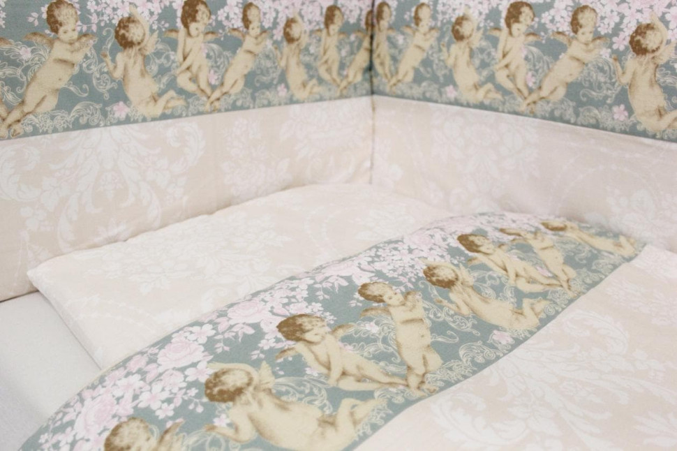Комплект в кроватку ByTwinz 6 предметов Ангелы классика 