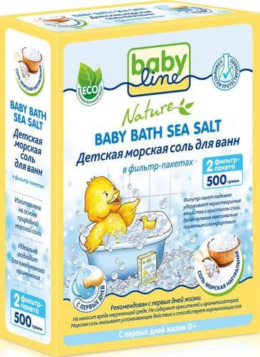 Соль для ванн BabyLine Nature детская морская в фильтр-пакетах 500 г 19768