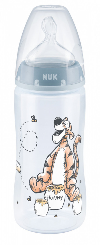 Бутылочка NUK FС+ ДИСНЕЙ Винни 300 мл с соской из силикона с отверстием М размер 1 голубая