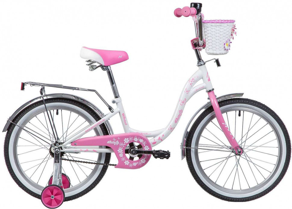 Велосипед NOVATRACK BUTTERFLY 20" белый-розовый