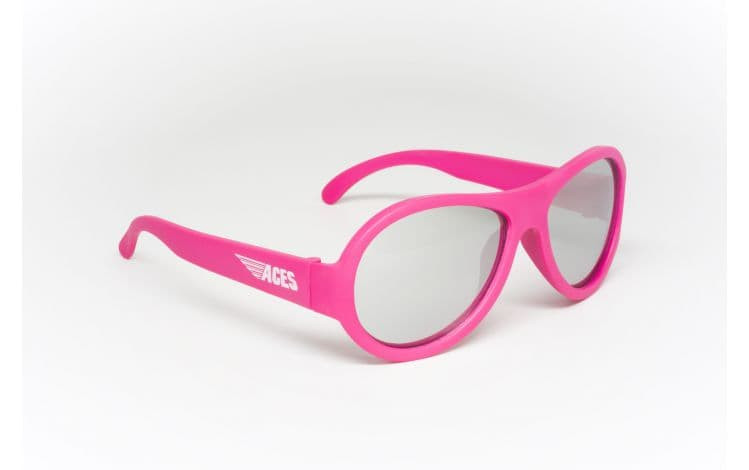 Очки Babiators для подростков солнцезащитные Aces Aviator Попсовый розовый Зеркальные линзы 6+ ACE-005