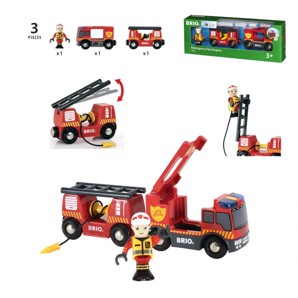 Игровой набор BRIO Пожарная машина свет звук