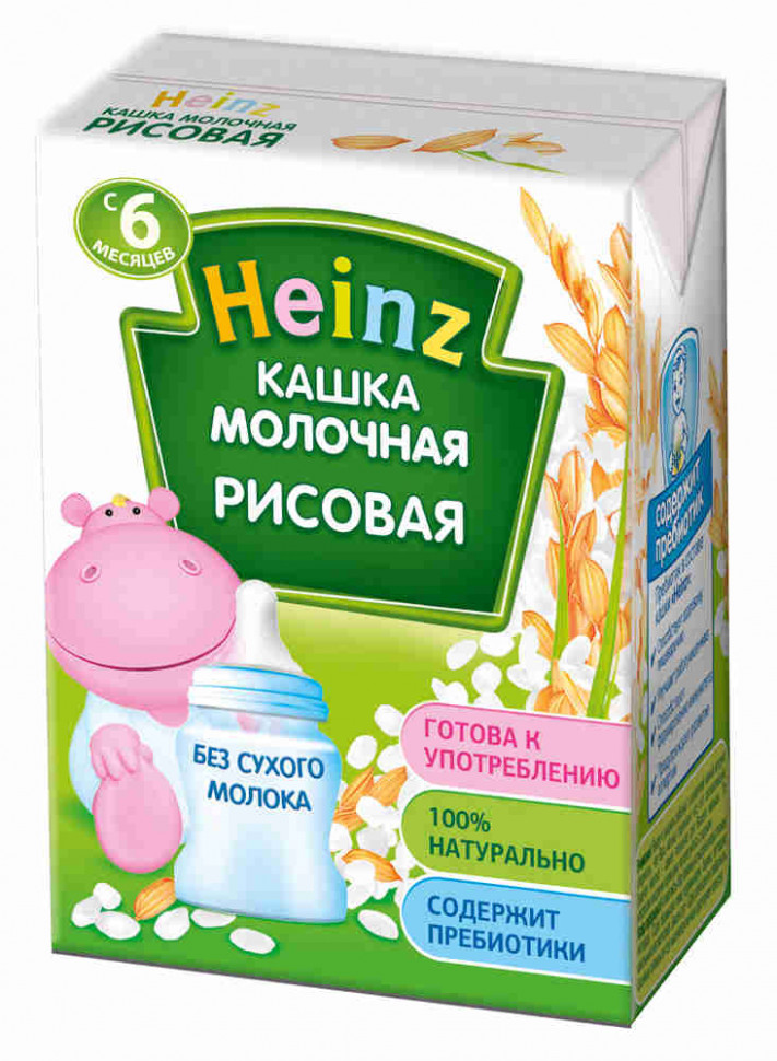 Кашка Heinz жидкая молочная рисовая с 6 мес 200 г