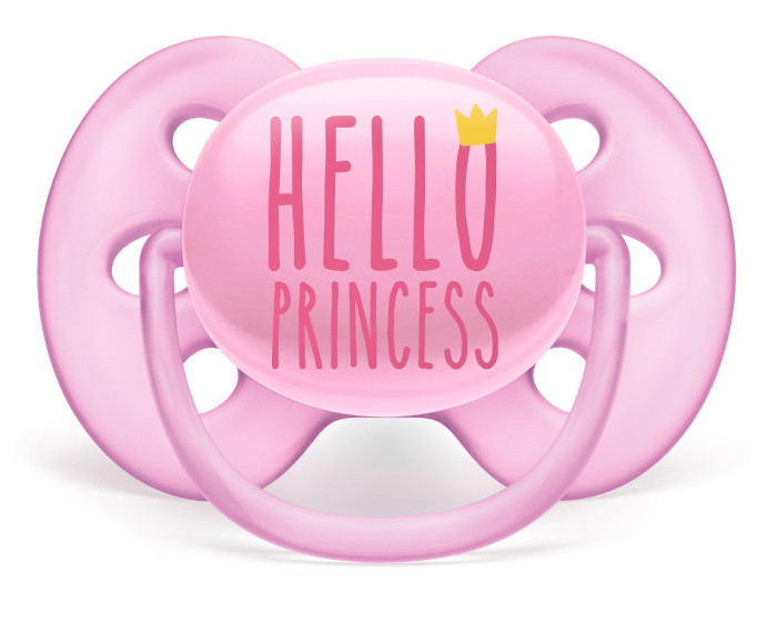 Пустышка Philips Avent Ultra Soft Hello princess 6-18 мес 1 шт SCF529/01