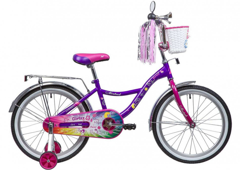 Велосипед NOVATRACK LITTLE GIRLZZ 20" фиолетовый
