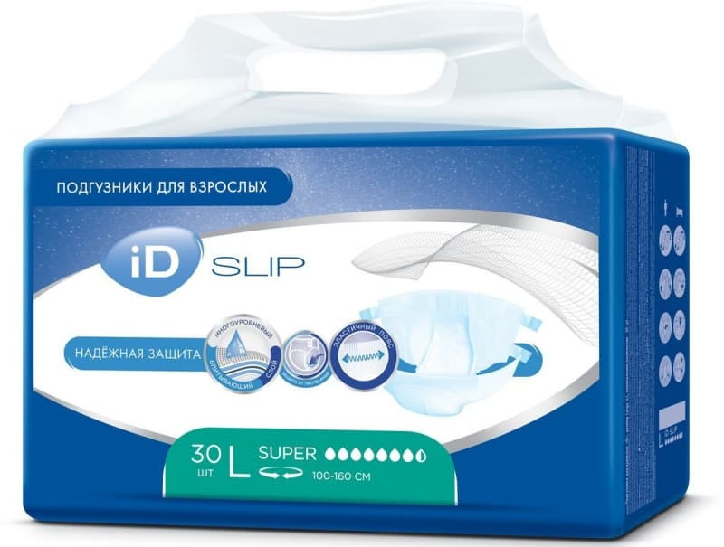 Подгузники iD SLIP для взрослых L 30 шт