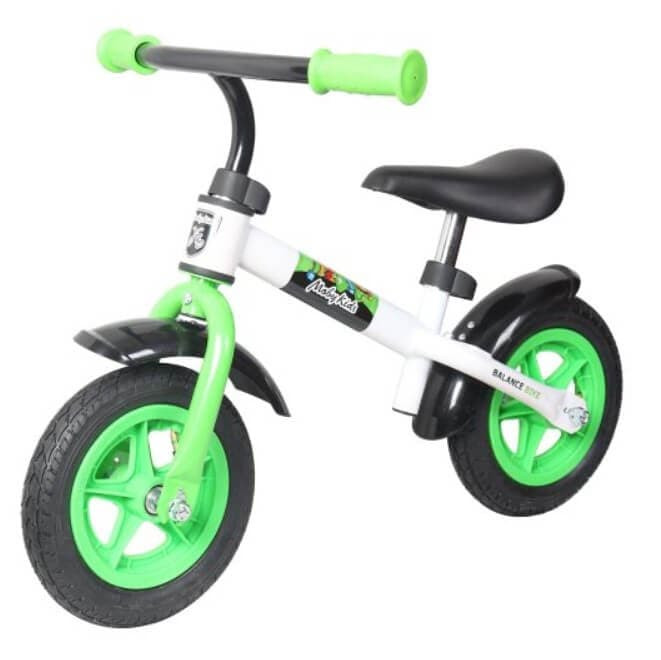 Беговел Moby Kids KidRun 10" надувные колеса белый-зеленый