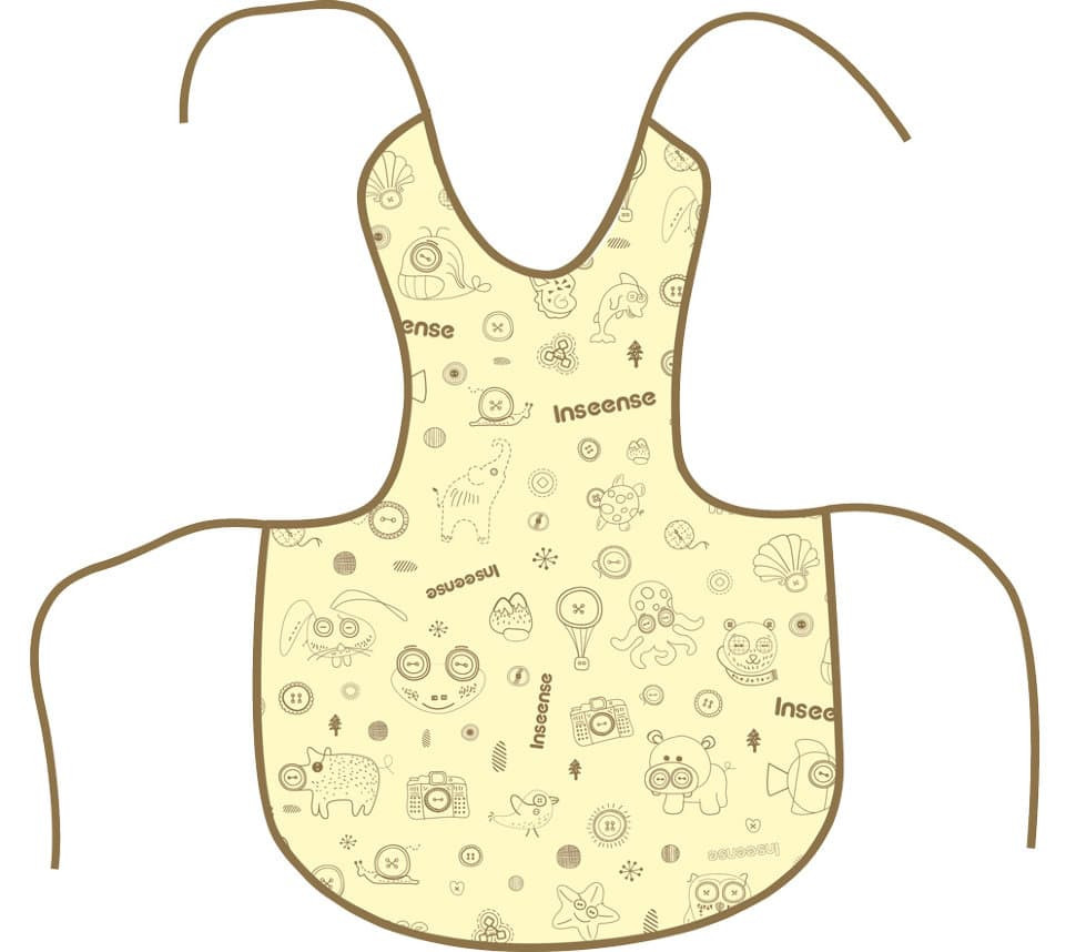 Фартук Inseense защитный с ПВХ покрытием желтый с рисунком 36х38 см