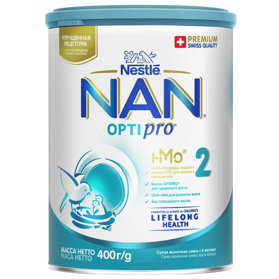 Молочная смесь NAN (Nestlé) 2 Optipro с 6 месяцев 400 гр