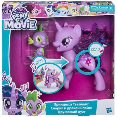 Пони Hasbro My Little Pony Твайлайт Спаркл и Спайк поющие C0718
