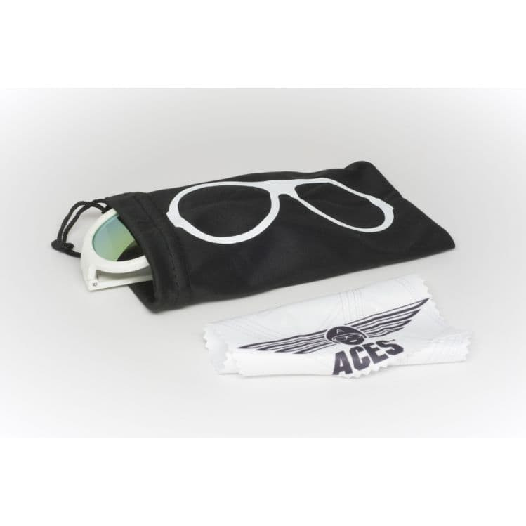 Очки Babiators для подростков солнцезащитные Aces Aviator Шаловливый белый Оранжевые линзы 6+ ACE-004