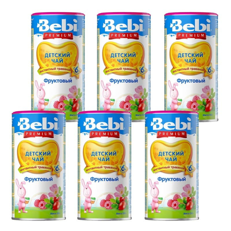 Чай-Дет Беби Premium 200 гр фруктовый с 6 мес набор из 6 штук